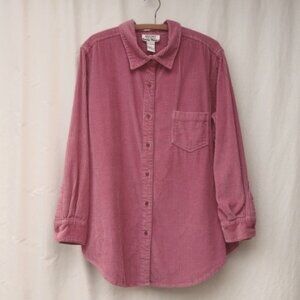 Mainstreet Blues Pink Wide Wale Corduroy Shacket 1X